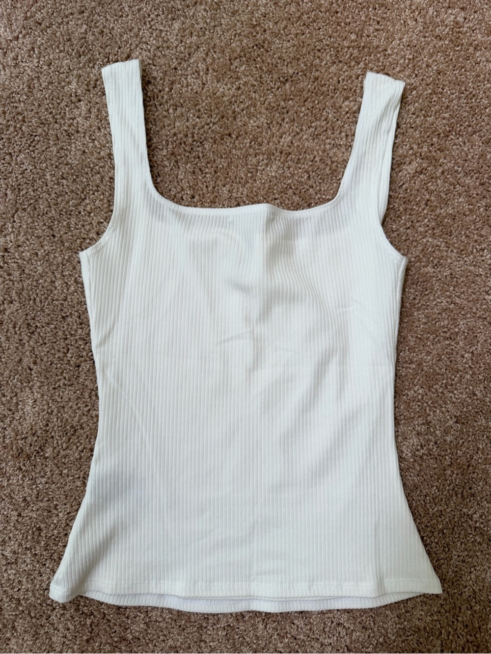 Reformation Ivory Ribbed Square-Neck Tank - Picture 3 of 5